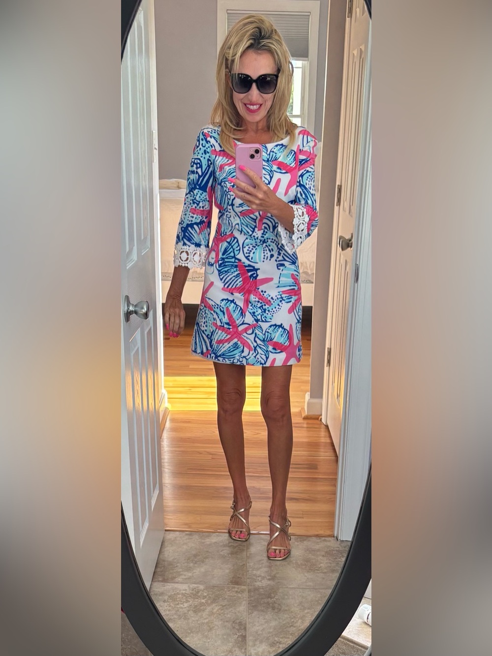 Lilly Pulitzer Harbour Tunic Dress in resort white she she shells